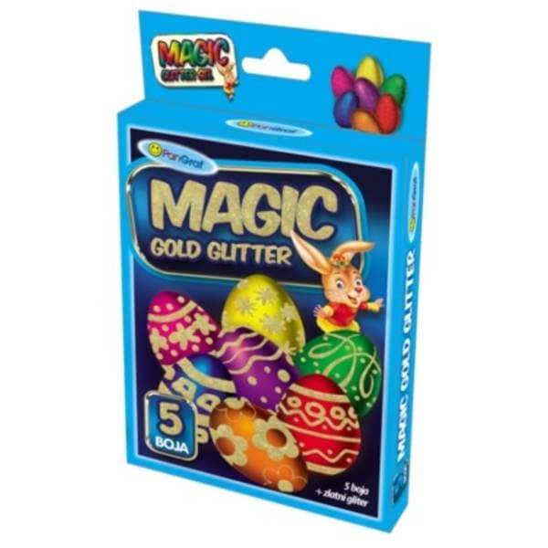 Glitter gel za ukrašavanje jaja magic zlatni PANGRAF 5kom 0
