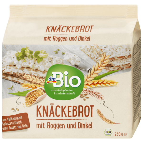 Hrskavi kruh DM BIO od raži i pira 250g 0