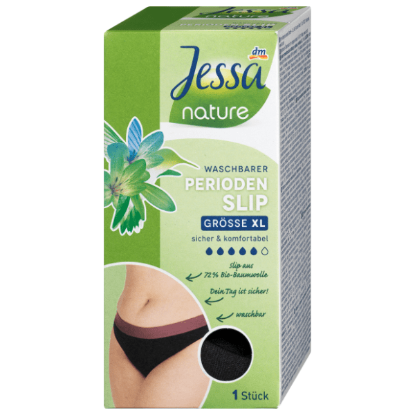 JESSA Nature višekratne menstrualne gaćice XL crne 1kom 0