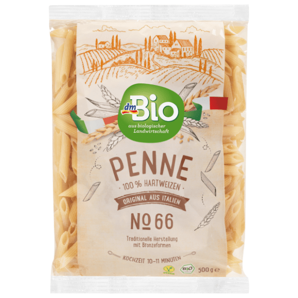 Tjestenina DM BIO Penne bez jaja 500g 0