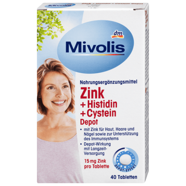 MIVOLIS Cink + Histidin + Cistein tablete 19g 40kom 0
