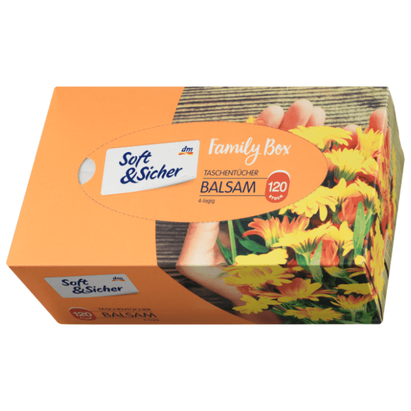 Papirnate maramice SOFT&SICHER balzam kutija 4 sloja 120 kom 0