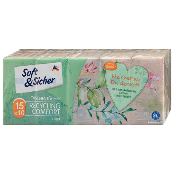 Papirnate maramice SOFT&SICHER reciklirani papir 4sloja 15kom 0