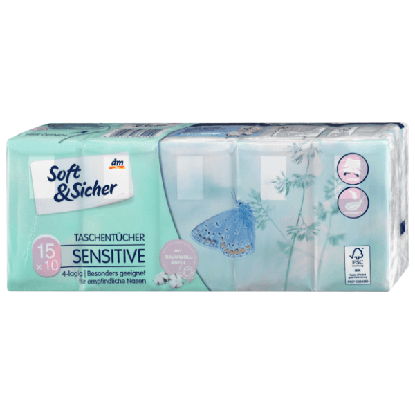 Papirnate maramice SOFT&SICHER sensitive 4 sloja 15 kom 0