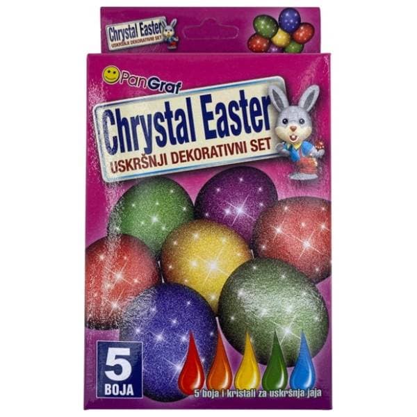 Set tekućih boja za jaja i kristala PANGRAF 5+2kom 0