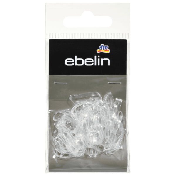 Silikonske gumice za kosu EBELIN široke prozirne 50kom 0