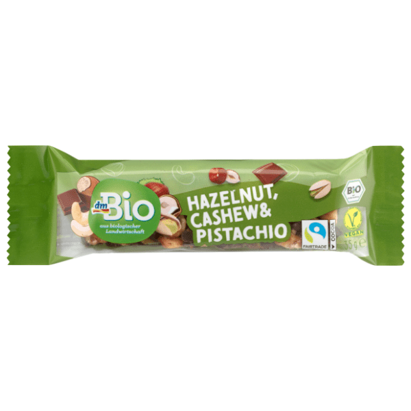 Štanglica DM BIO lješnjak indijski oraščić i pistacija 35g 0