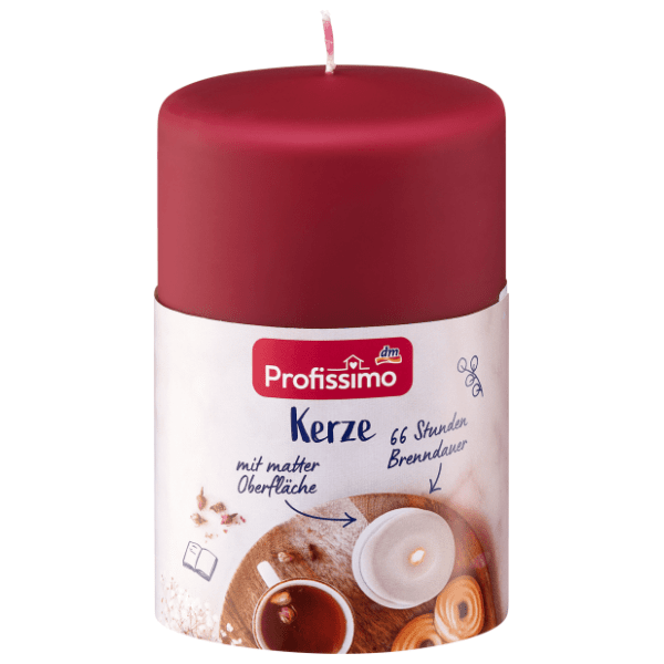 Svijeća PROFISSIMO mat bordo 120/80 1kom 0