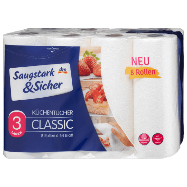 Rola ubrusa SAUGSTARK&SICHER 3 sloja 8 kom 0