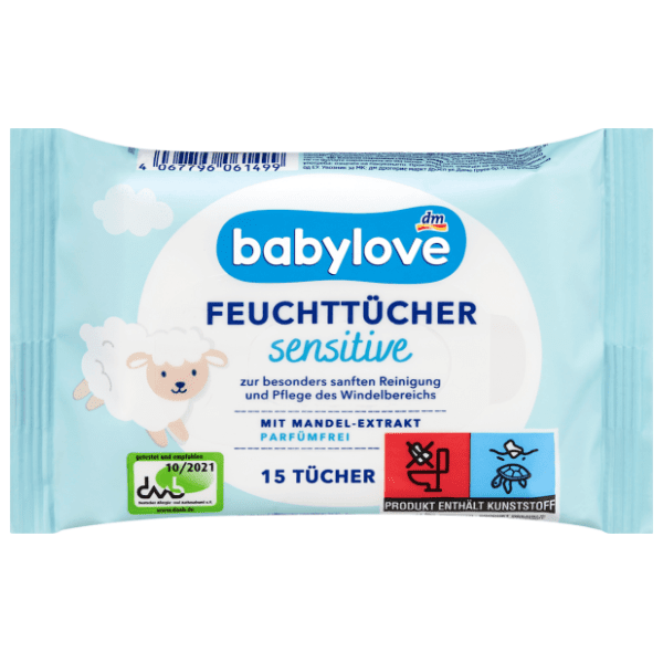 Vlažne maramice BABYLOVE sensitive putno pakiranje 15kom 0