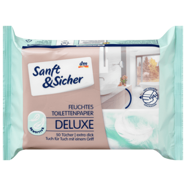 Vlažni toaletni papir SANFT&SICHER deluxe sensitive 50kom 0