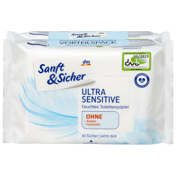 Vlažni toaletni papir SANFT&SICHER ultra sensitive 2x50kom 0