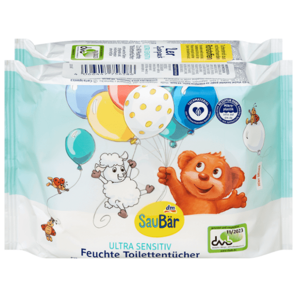 Vlažni toaletni papir SAUBAR ultra sensitive dječji 2x60kom 0
