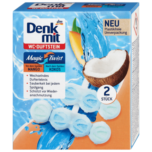 WC kamen DENKMIT magic twist mango i kokos 2x48g 0