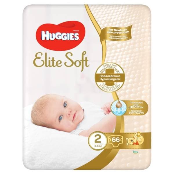 HUGGIES pelene Elite Soft 2 66kom 0