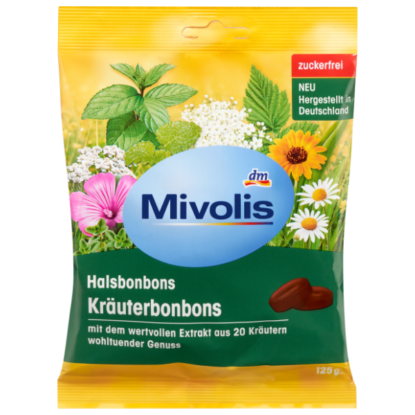 Bomboni MIVOLIS sa zaslađivačima i ekstraktom 20 biljaka 125g 0