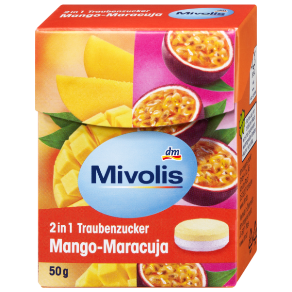 Komprimati MIVOLLIS grožđani šećer mango i marakuja 50g 0