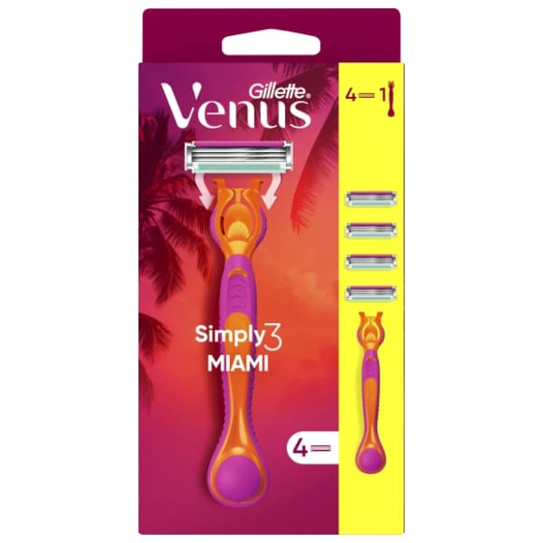Brijač VENUS Simply 3 Miami vibes 1kom + 4 patrone 0