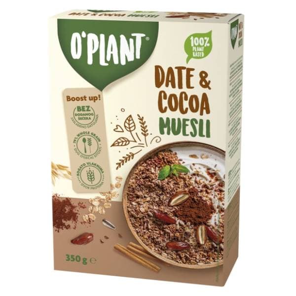 Musli O'PLANT Datulja & kakao 350g 0
