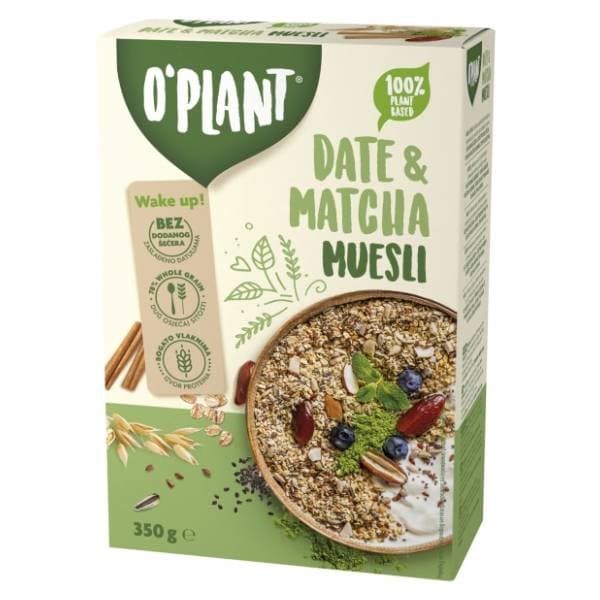 Musli O'PLANT Datulja & matcha 350g 0