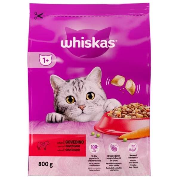 WHISKAS Adult briketi za mačke govedina 800g 0