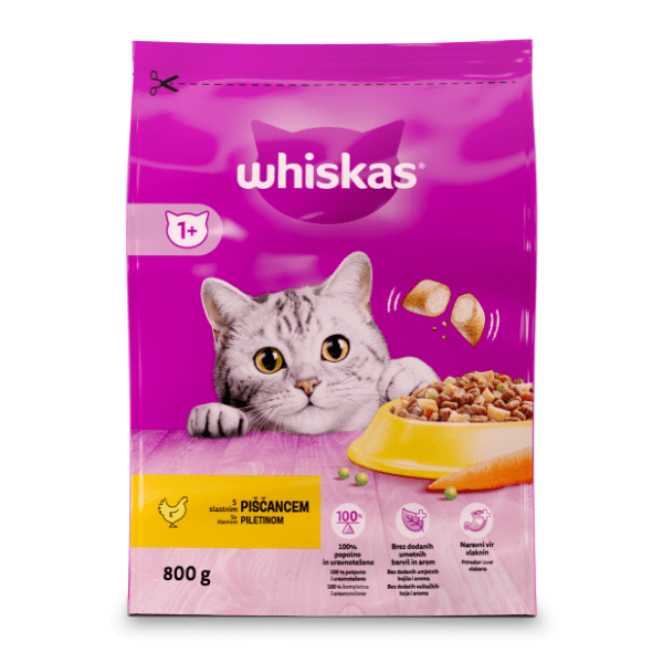 WHISKAS Adult briketi za mačke piletina 800g 0