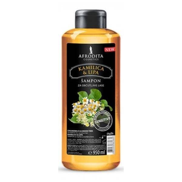 AFRODITA šampon za osjetljivu kosu kamilica & lipa 950ml 0