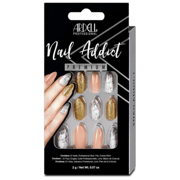 ARDELL Nail addict premium umjetni nokti rozi i zlatni 24kom 0