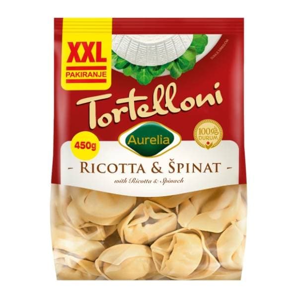 AURELIA Tortelloni svježa tjestenina ricotta & špinat 450g 0