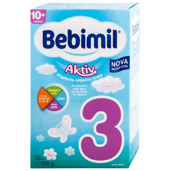 BEBIMIL Aktiv 3 prijelazna mliječna hrana za dojenčad 500g 0