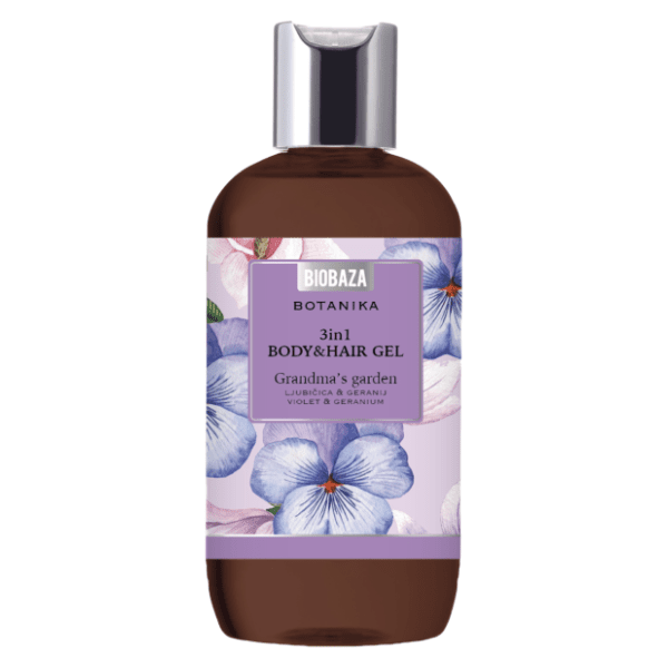 BIOBAZA gel za tuširanje botanika grandma's garden 3in1 250ml 0