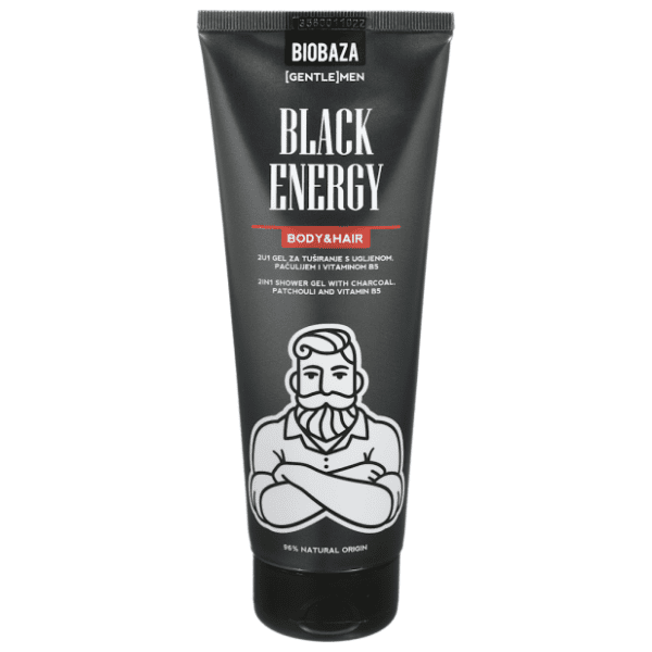 BIOBAZA gel za tuširanje gentle men black energy 2u1 220ml 0