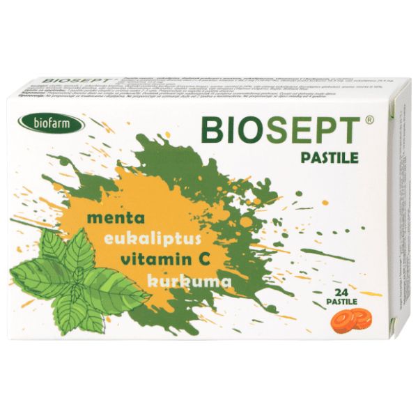 BIOSEPT pastile za grlo menta 24kom 0