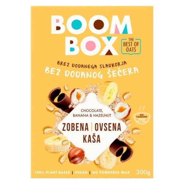 BOOM BOX zobena kaša banana čokolada lešnik 300g 0
