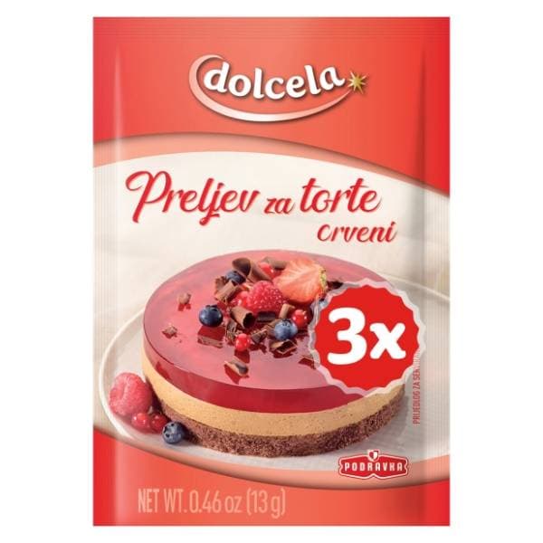 DOLCELA preljev za torte crveni 3x13g 0