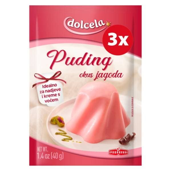 DOLCELA puding jagoda 3x40g 0