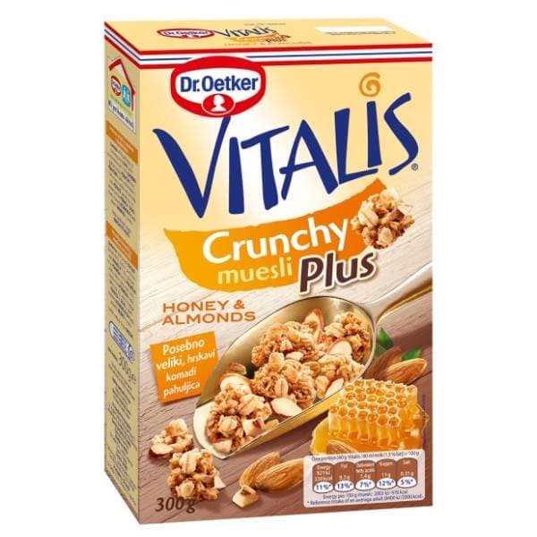 DR. OETKER Vitalis musli crunchy med i badem 300g 0