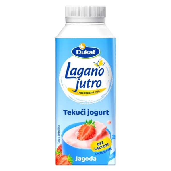 DUKAT Lagano jutro jogurt bez laktoze jagoda 330g 0