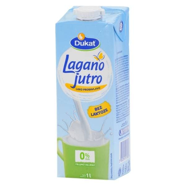 DUKAT Lagano jutro mlijeko bez laktoze 0%mm 1l 0
