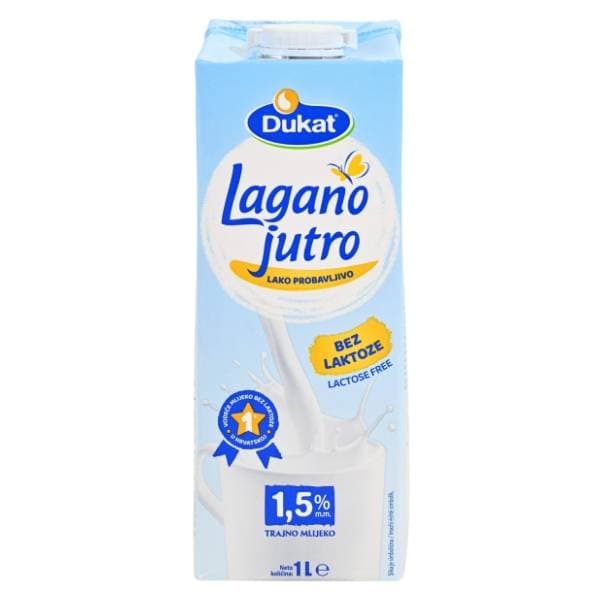 DUKAT Lagano jutro trajno mlijeko bez laktoze 1,5%mm 1l 0