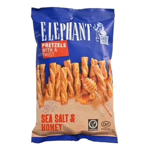 ELEPHANT kreker morska sol i med 70g 0