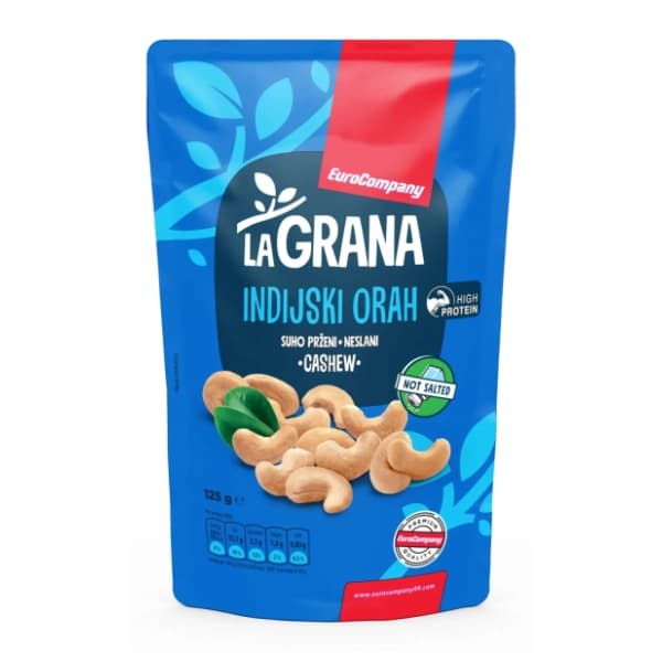EUROCOMPANY indijski orah suho prženi neslani 125g 0