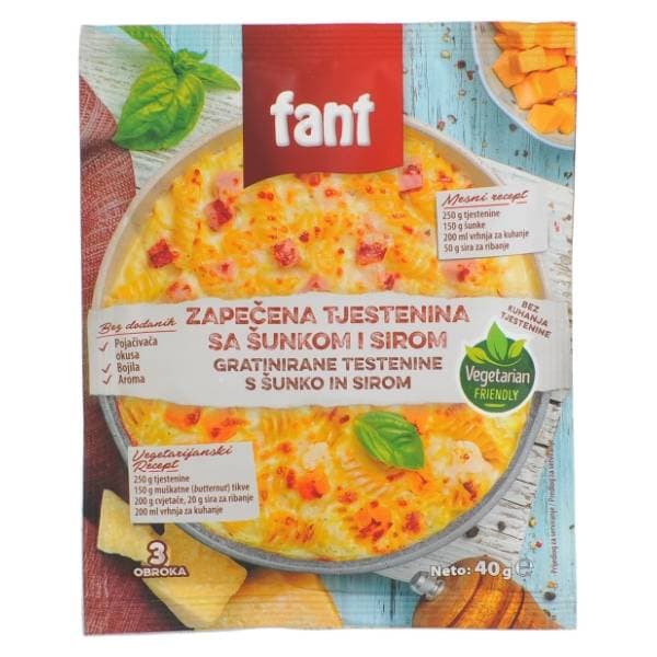 FANT zapečena tjestenina sa šunkom i sirom 40g 0