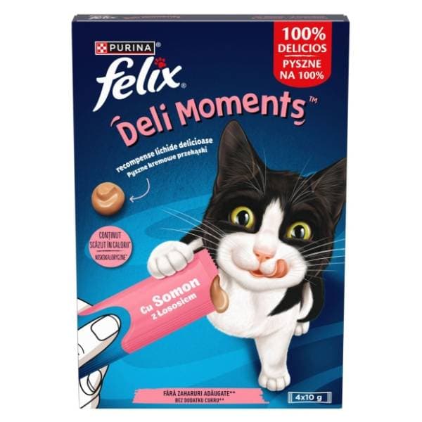 FELIX Deli moments poslastica za mačke losos 4x10g 0
