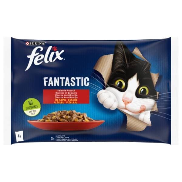 FELIX Fantastic hrana za mačke govedina i piletina 4x85g 0