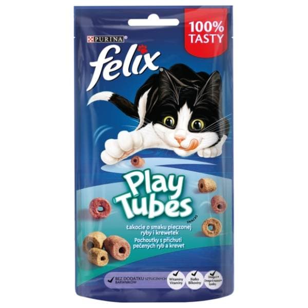 FELIX Play Tubes poslastica za mačke pečena riba i kozice 50g 0