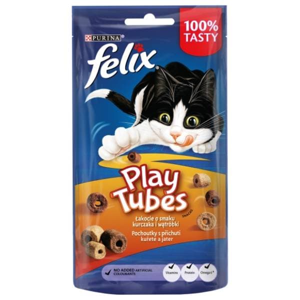 FELIX Play Tubes poslastica za mačke piletina i jetrica 50g 0