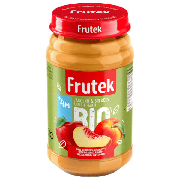 FRUTEK Bio kašica jabuka i breskva 190g 0