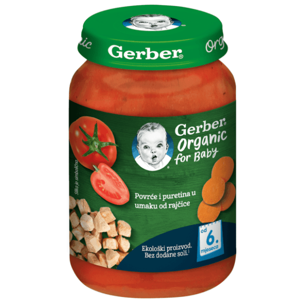 GERBER kašica povrće i puretina u umaku od rajčice 190g 0