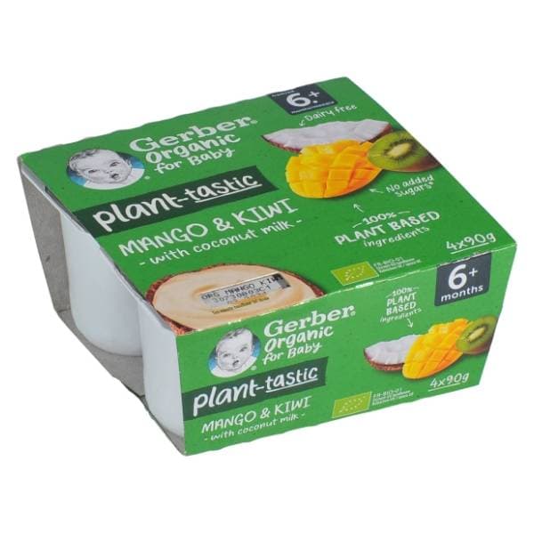 GERBER Organic desert mango, kivi i kokosovo mlijeko 4x90g 0